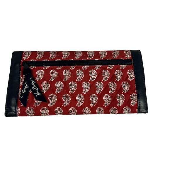 Vera Bradley Women's Red Paisley Trifold Wallet with Card Slots - Picture 4 of 4